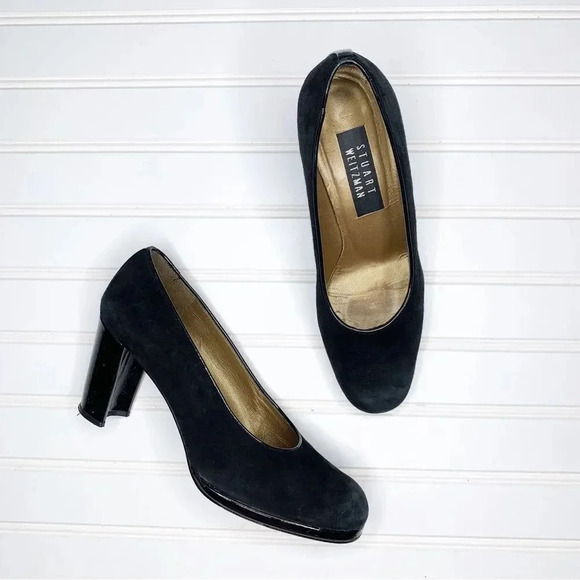 Stuart Weitzman Block Heel Suede Pumps - Picture 2 of 8
